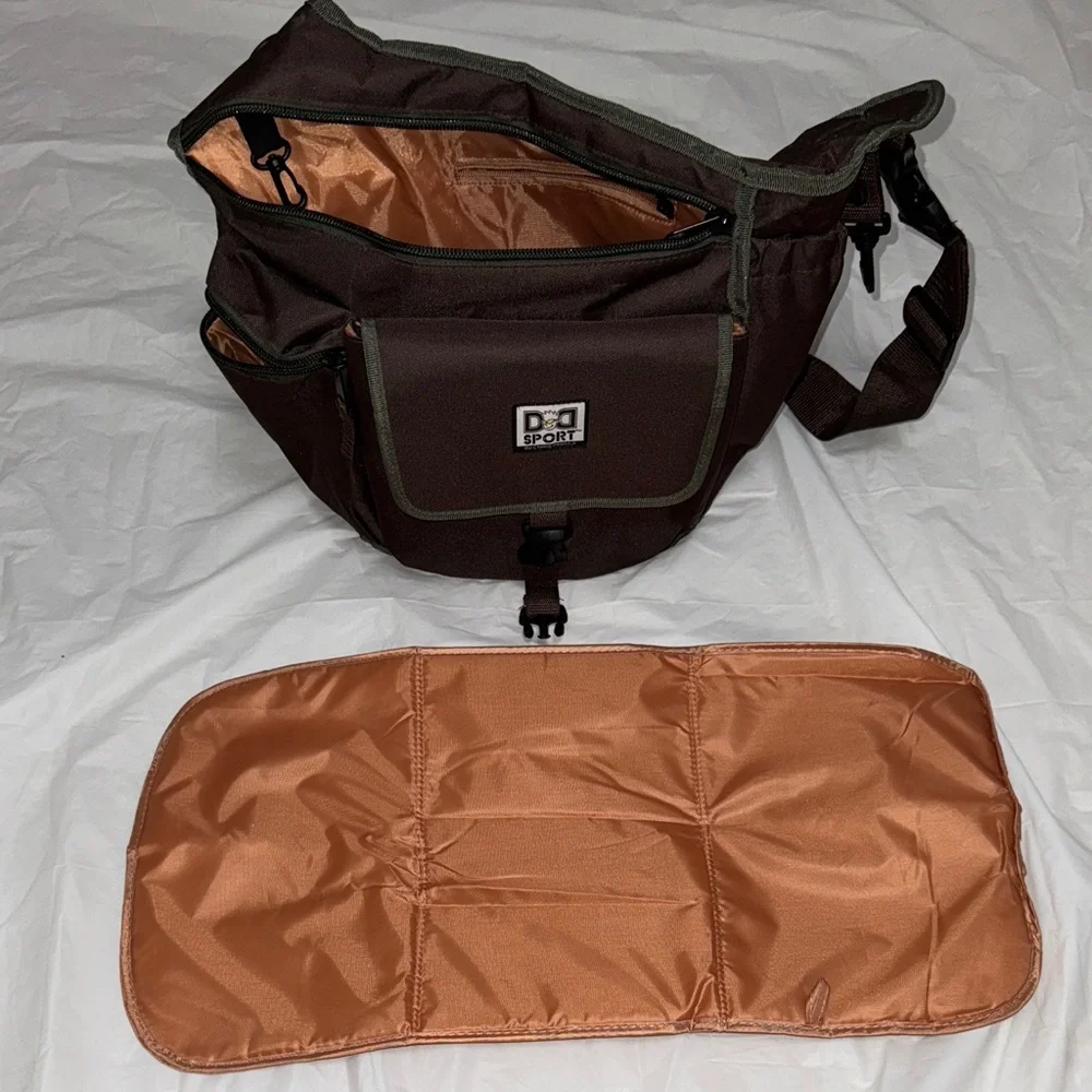 Diaper Dude - Brown Crossbody Bag with packable changing pad. Like new condition